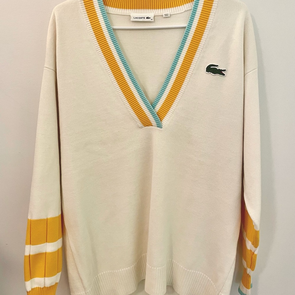 Lacoste Women’s V Neck Sweater Size M